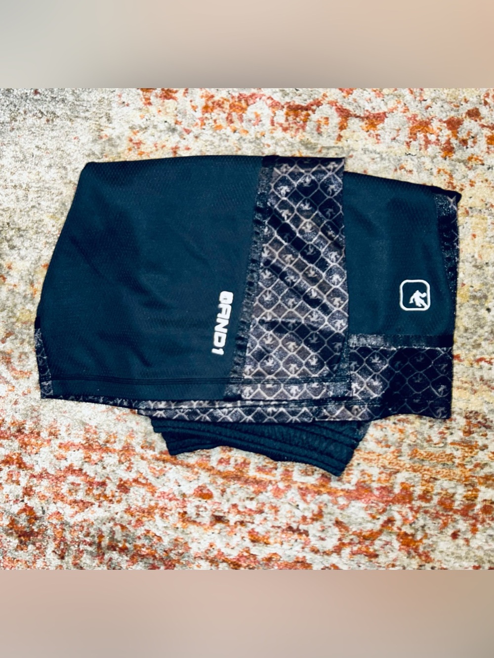 Shorts Mens And1 Black with Gray Printed Trim